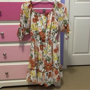 ❤️ Forever 21 contemporary floral flower boho cottagecore off the shoulder dress
